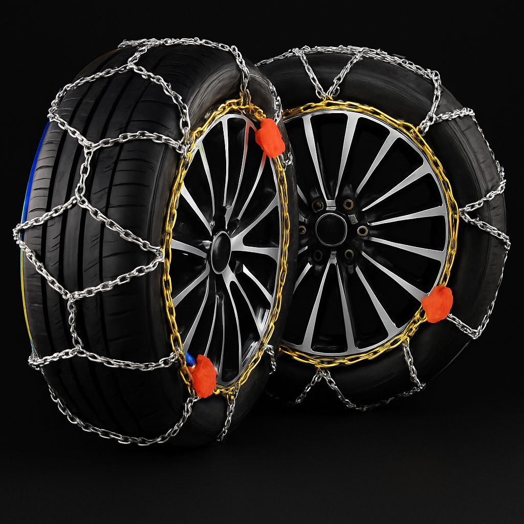 Tire snow chains made in strong stainless steel